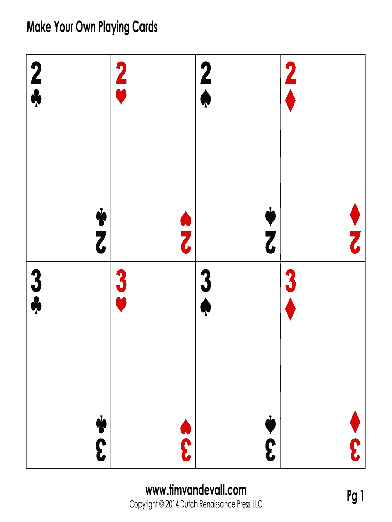 Editable Playing Card Template – Fill Online, Printable In Free Printable Playing Cards Template