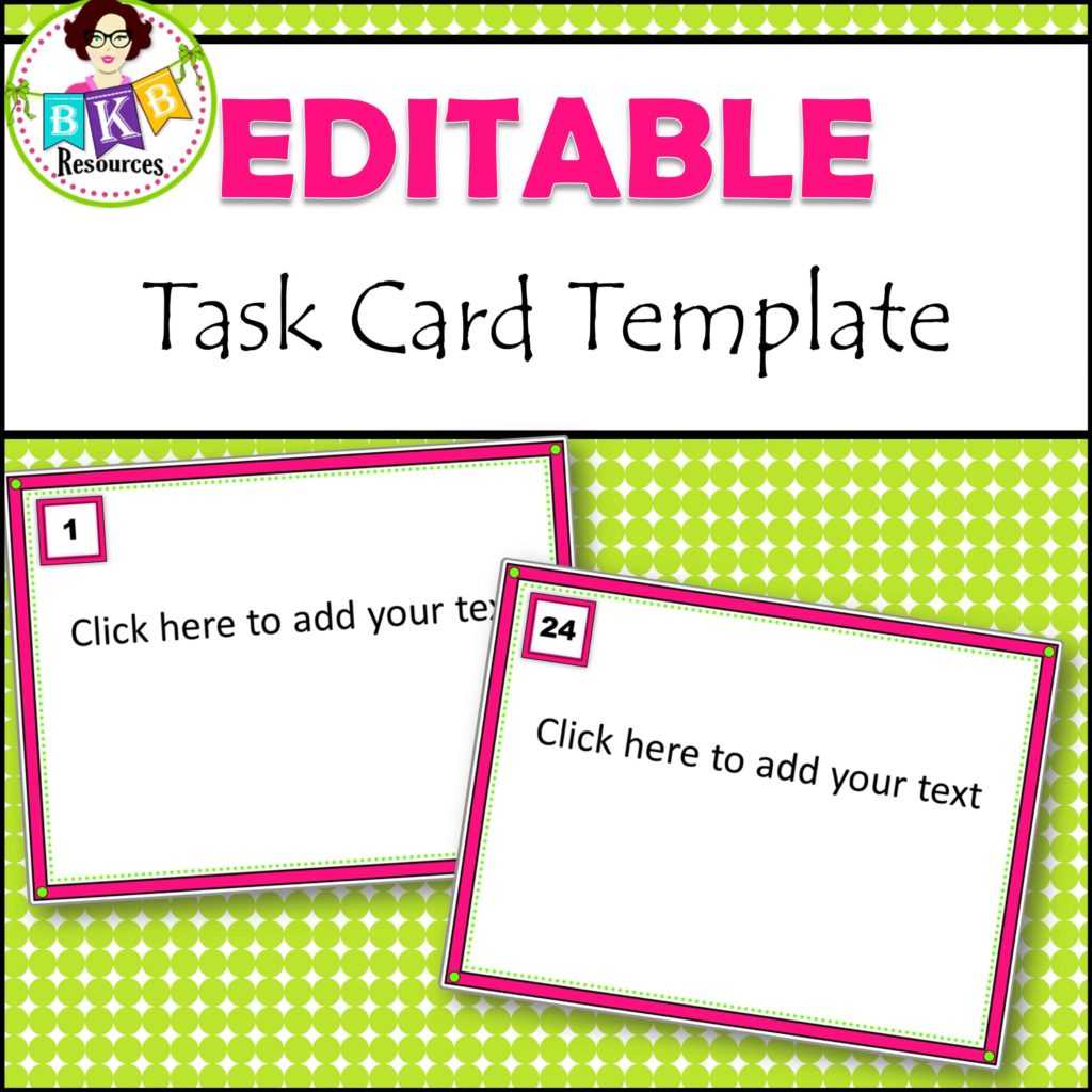 Editable Task Card Templates – Bkb Resources With Regard To Task Cards Template
