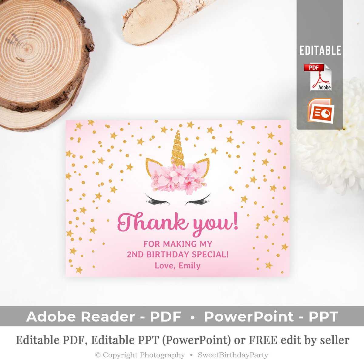 Editablethankyou Hashtag On Twitter With Powerpoint Thank You Card Template