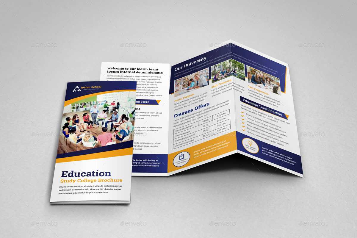 Education College Trifold Brochure Design Template V5 Regarding Brochure Design Templates For Education