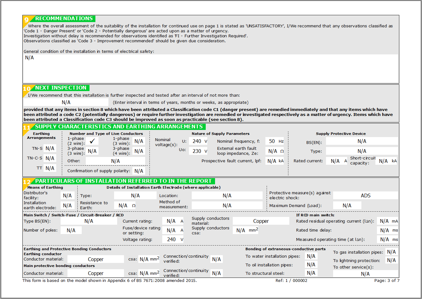 Electrical Installation Condition Reports Intended For Minor Electrical Installation Works Certificate Template