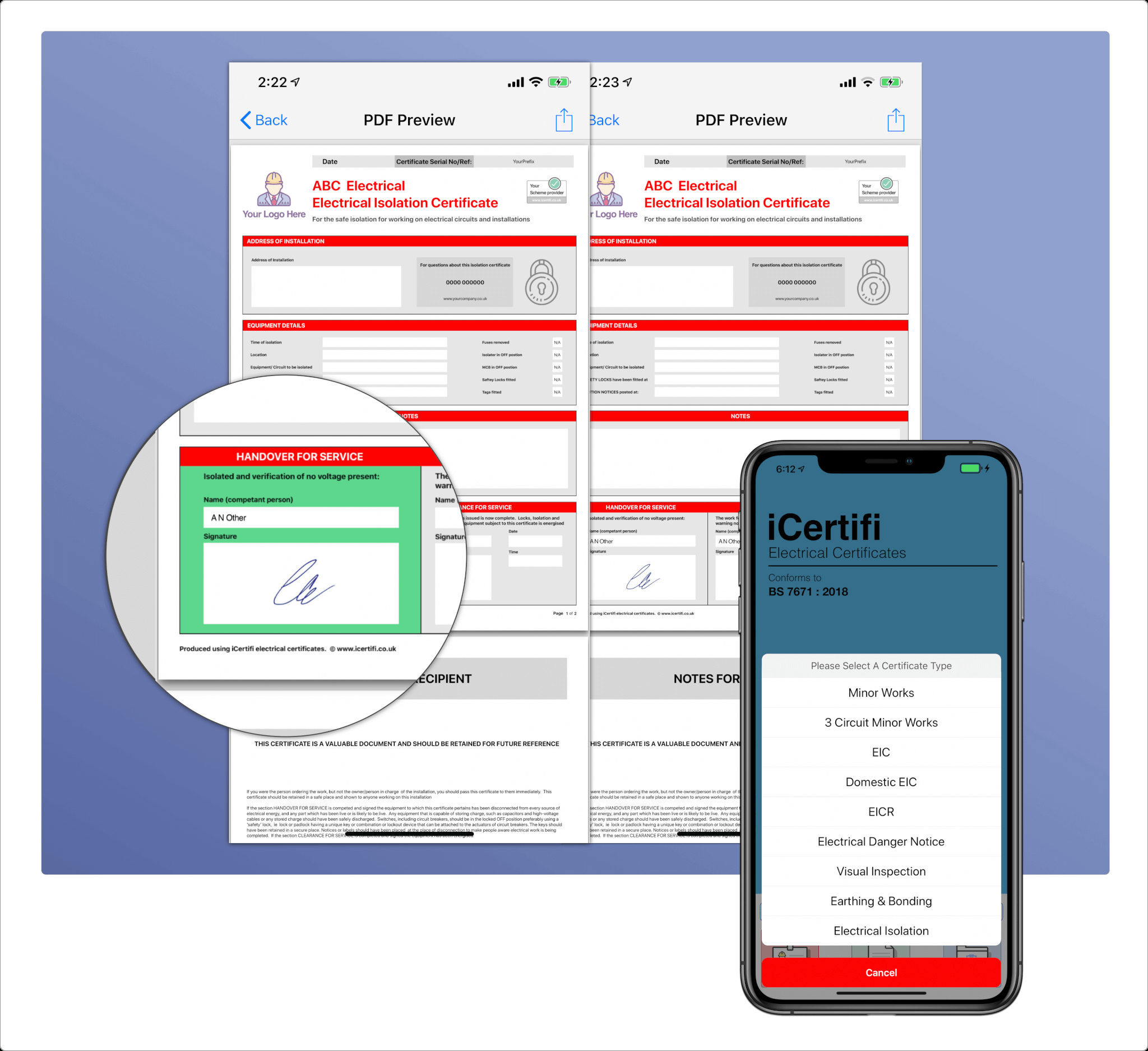 Electrical Isolation Certificate | Send Unlimited Inside Electrical Minor Works Certificate Template