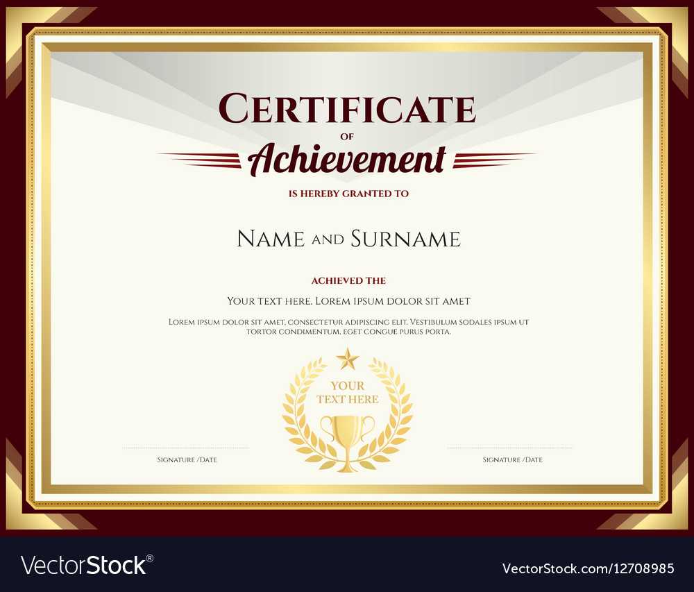 Elegant Certificate Of Achievement Template Regarding Certificate Of Accomplishment Template Free