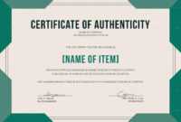 Elegant Certificate Of Authenticity Template throughout Certificate Of Authenticity Template