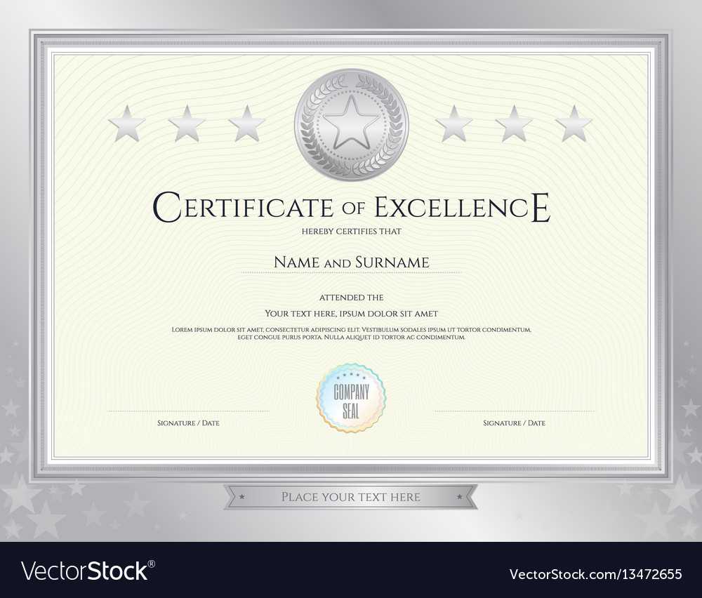 Elegant Certificate Template For Excellence In Commemorative Certificate Template