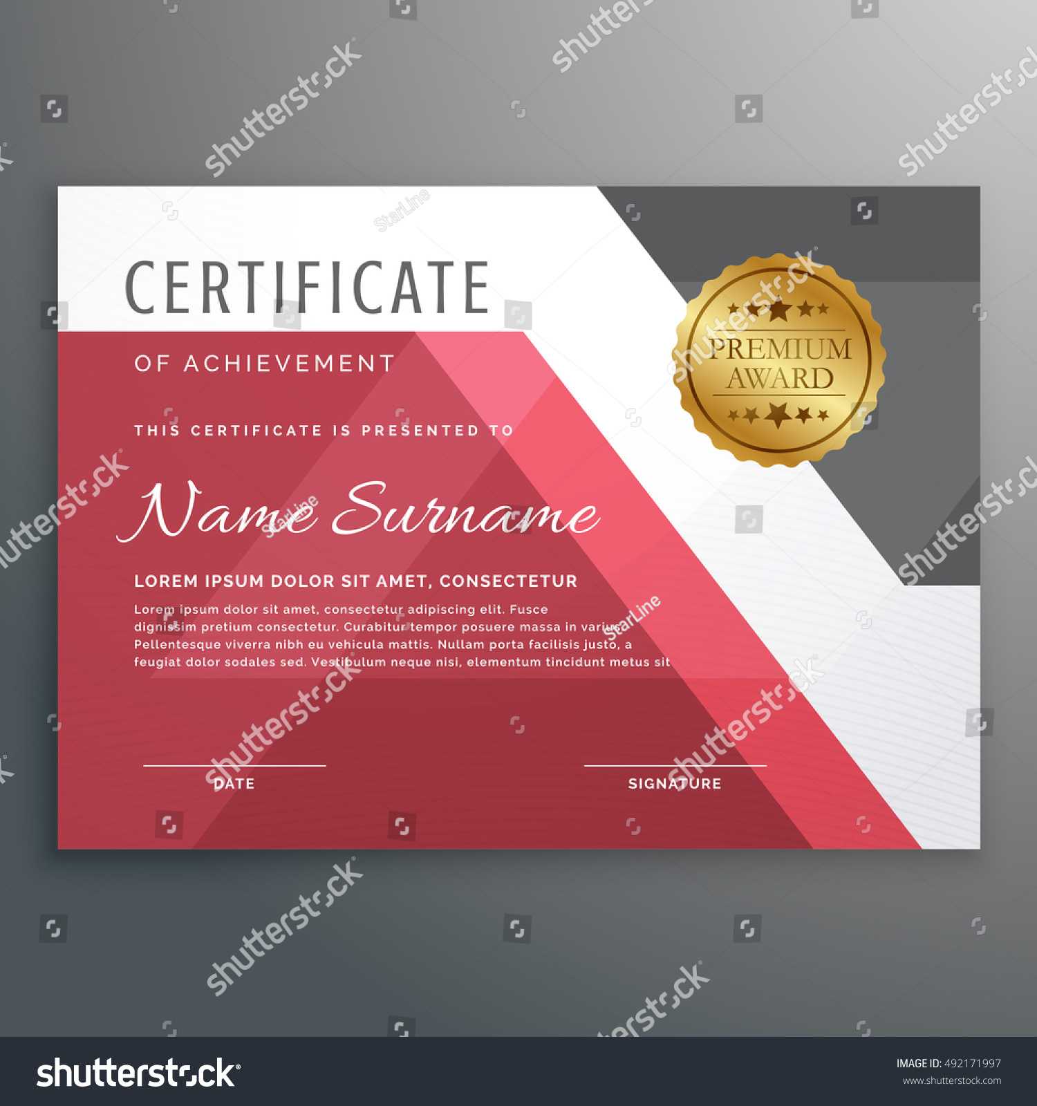 Elegant Certificate Template Geometric Shapes Stock Vector Inside Elegant Certificate Templates Free
