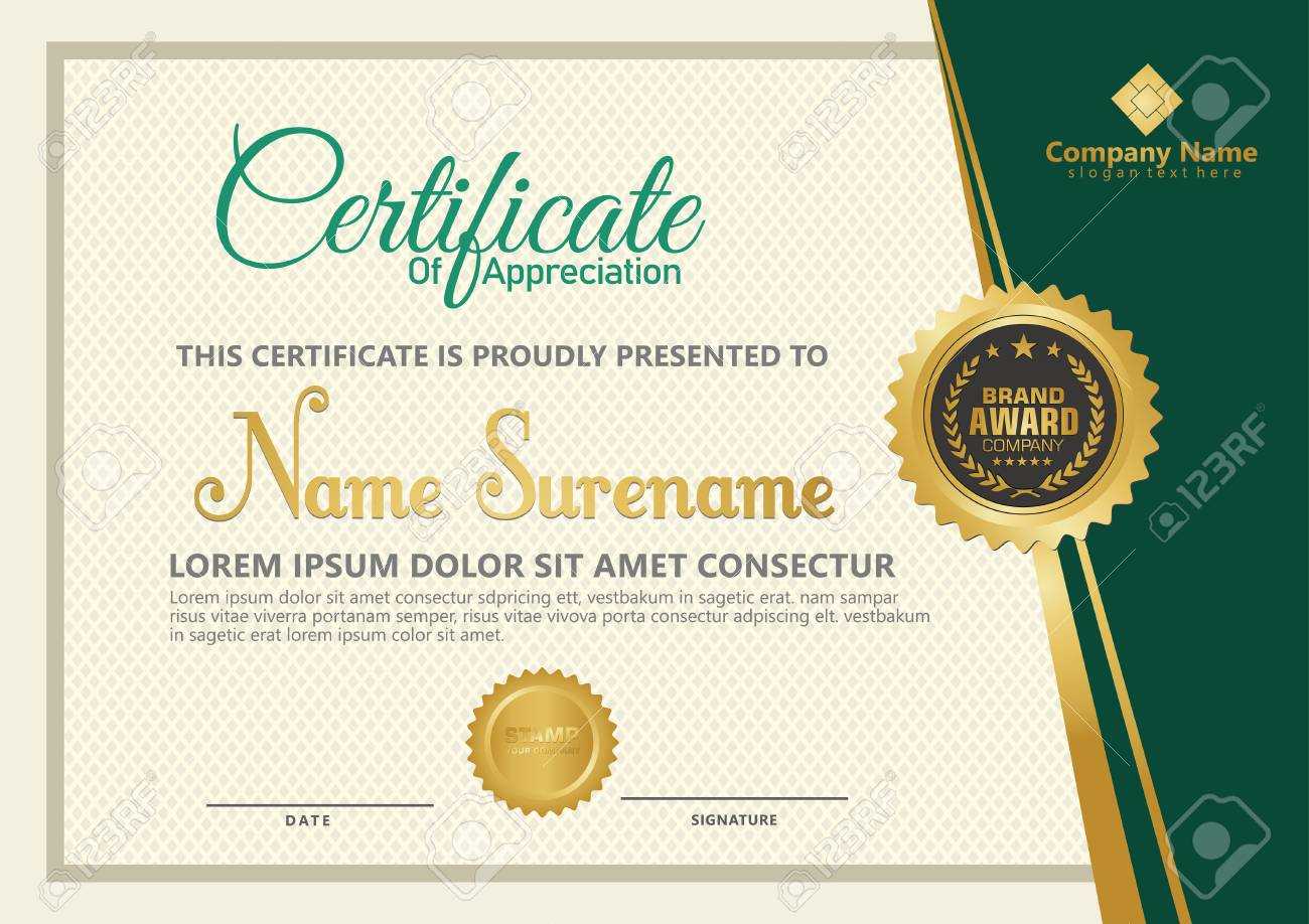 Elegant Certificate Template Vector With Luxury And Modern Pattern.. In Elegant Certificate Templates Free