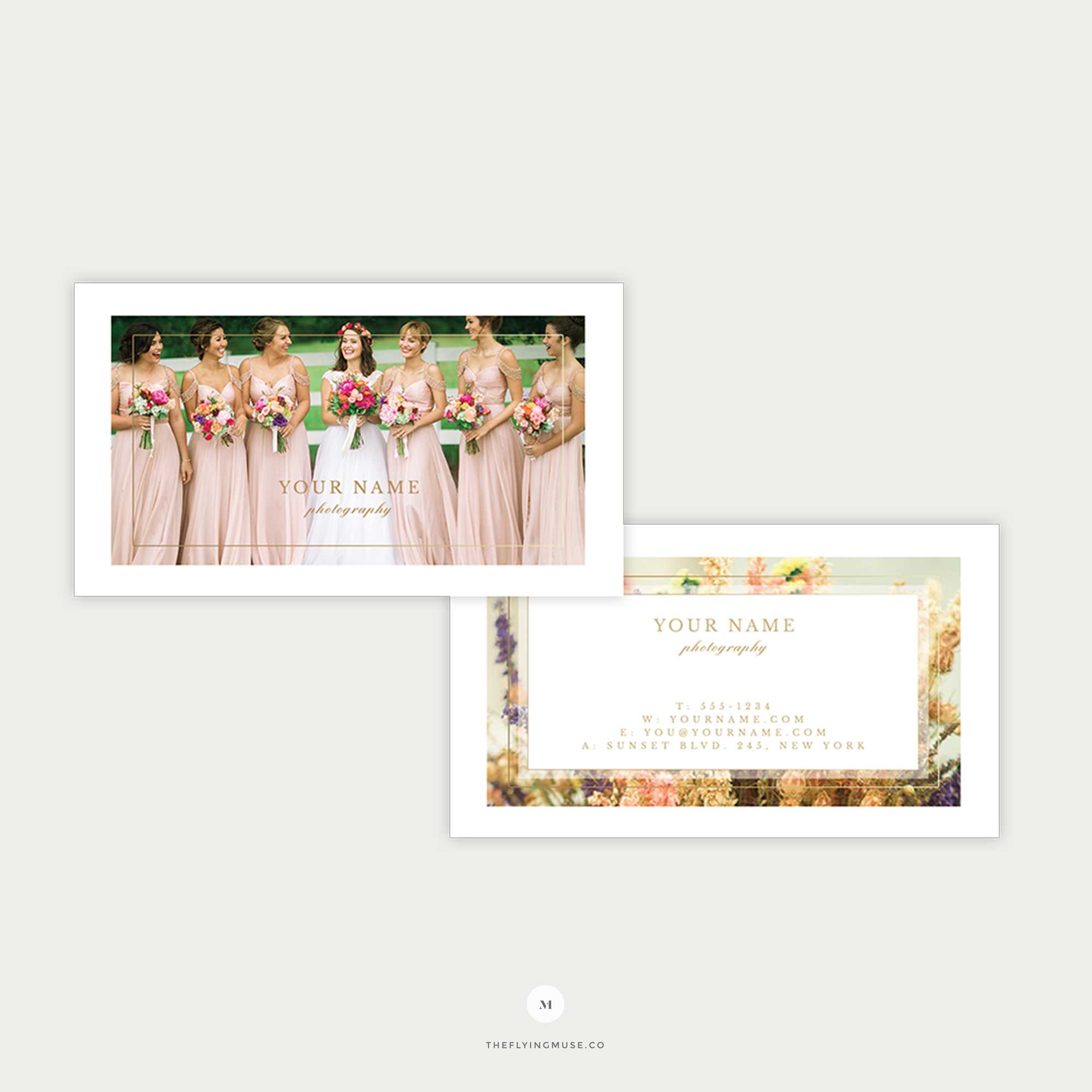 Elegant Wedding Photography Business Card Template | The Flying Muse For Photography Referral Card Templates