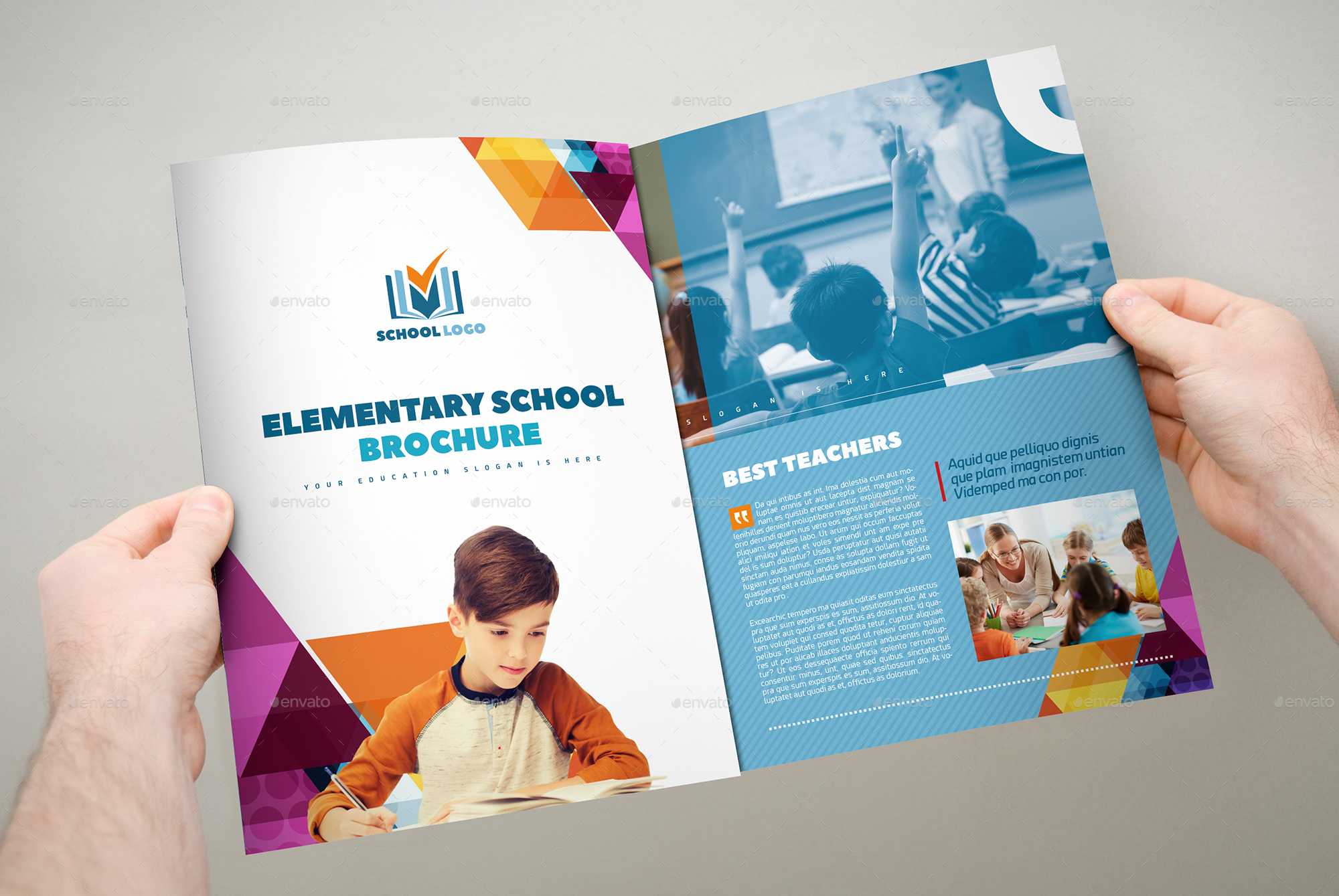 Elementary School Brochure Template 3Xa4 Trifold With Tri Fold School Brochure Template