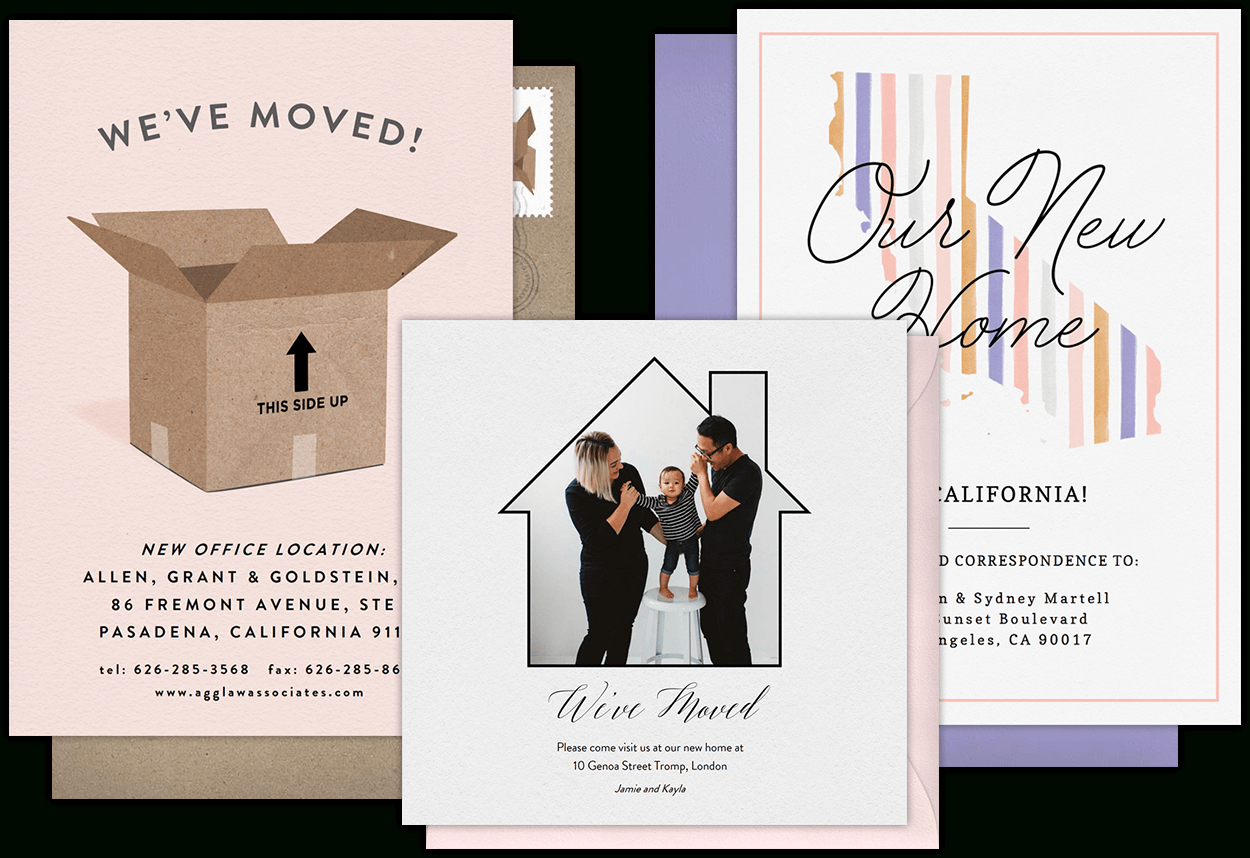 Email Online Moving Announcements That Wow! | Greenvelope With Regard To Moving House Cards Template Free