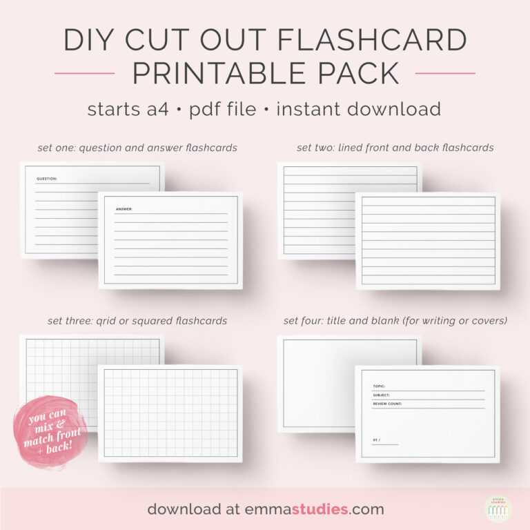 Emma's Studyblr — Free Diy Flashcards Printable Pack I've With Regard ...