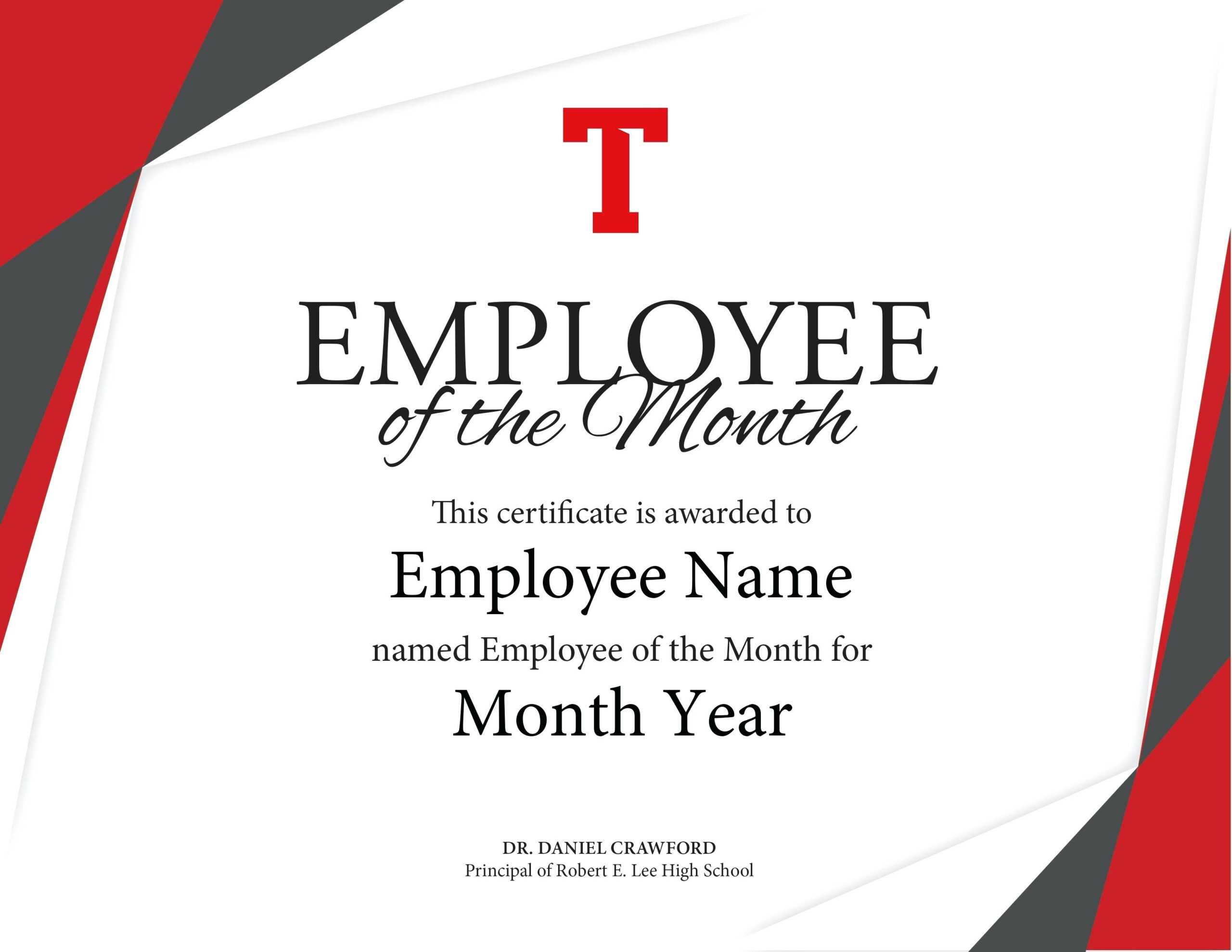 Employee Of The Month Certificate Free Well Designed Within Employee Of The Year Certificate Template Free