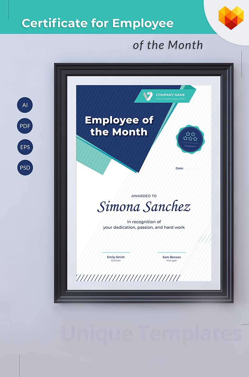 Employee Of The Month Certificate Template For Employee Of The Month Certificate Templates