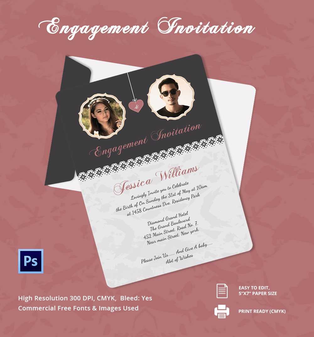 Engagement Invitation Cards Templates – Party Invitation In Engagement Invitation Card Template