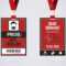 Event Press Id Card Set With Lanyard. Vector Design And Text.. Intended For Media Id Card Templates