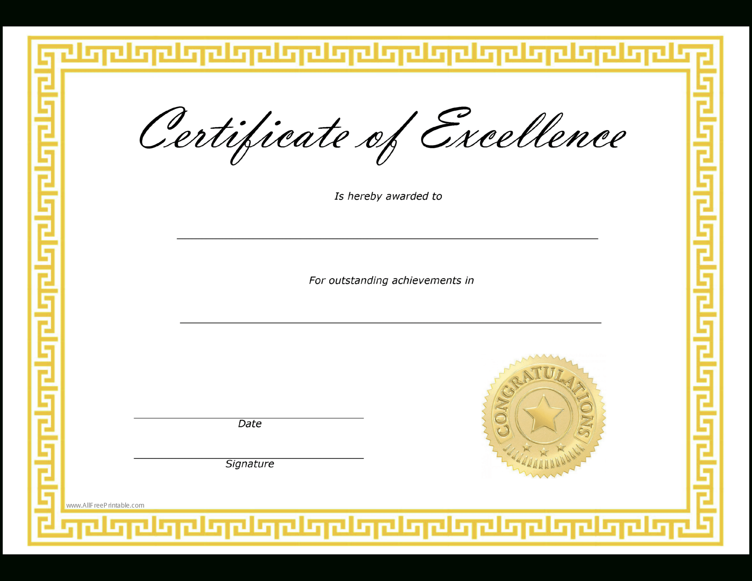 Excellence Award Template – Milas.westernscandinavia Throughout Award Of Excellence Certificate Template