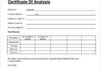 🥰4+ Free Sample Certificate Of Analysis (Coa) Templates🥰 intended for Certificate Of Analysis Template