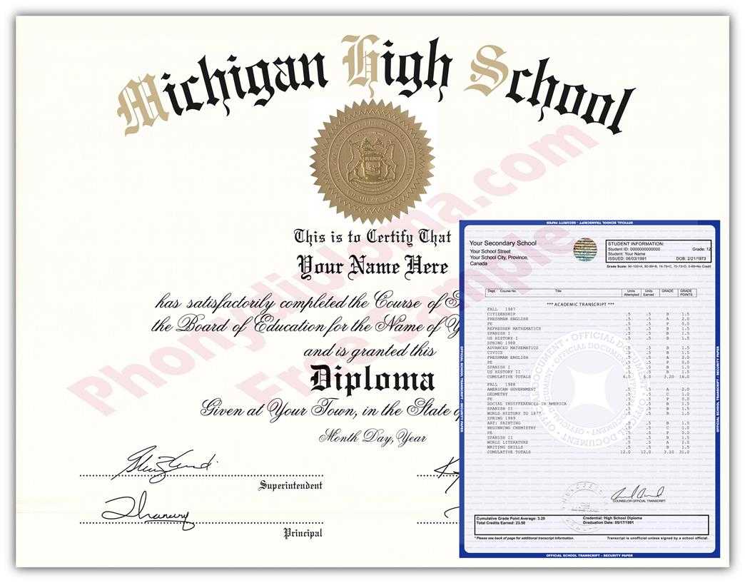 Fake Diplomas And Transcripts From Michigan – Phonydiploma Throughout Ged Certificate Template