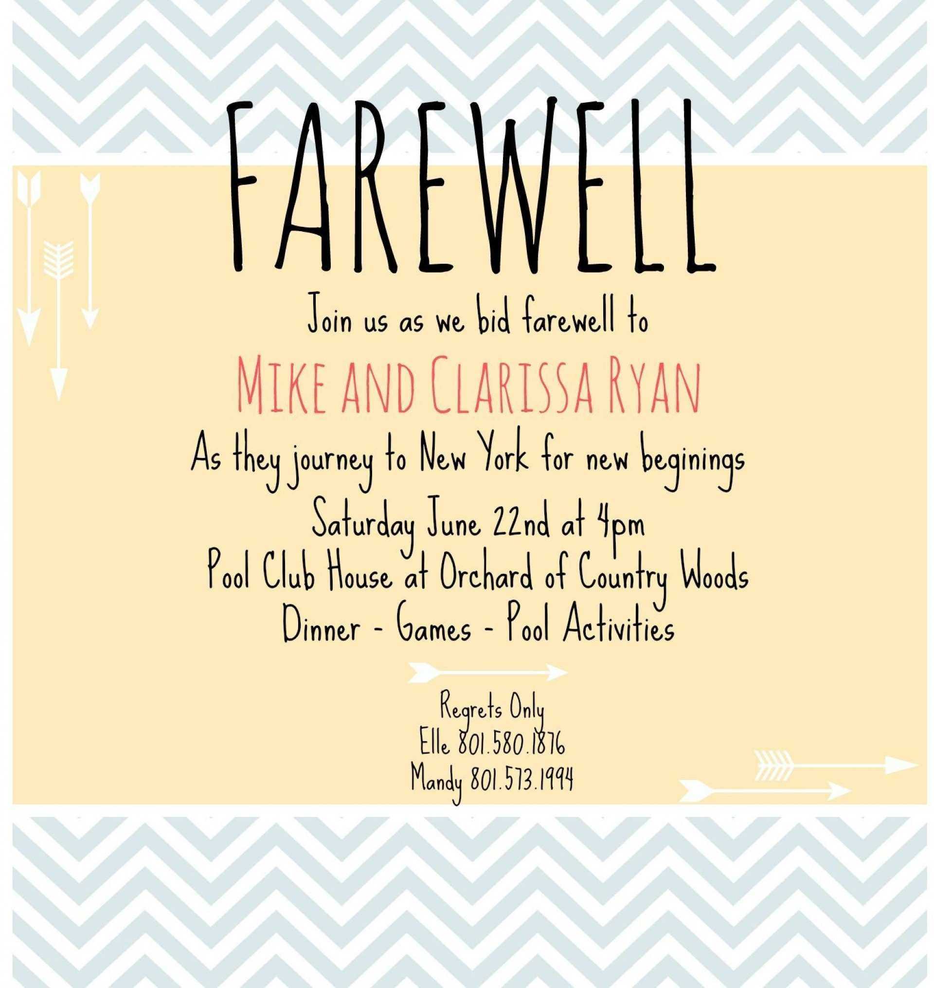 Farewell Card Templates Template – Cards Design Templates Throughout Farewell Card Template Word