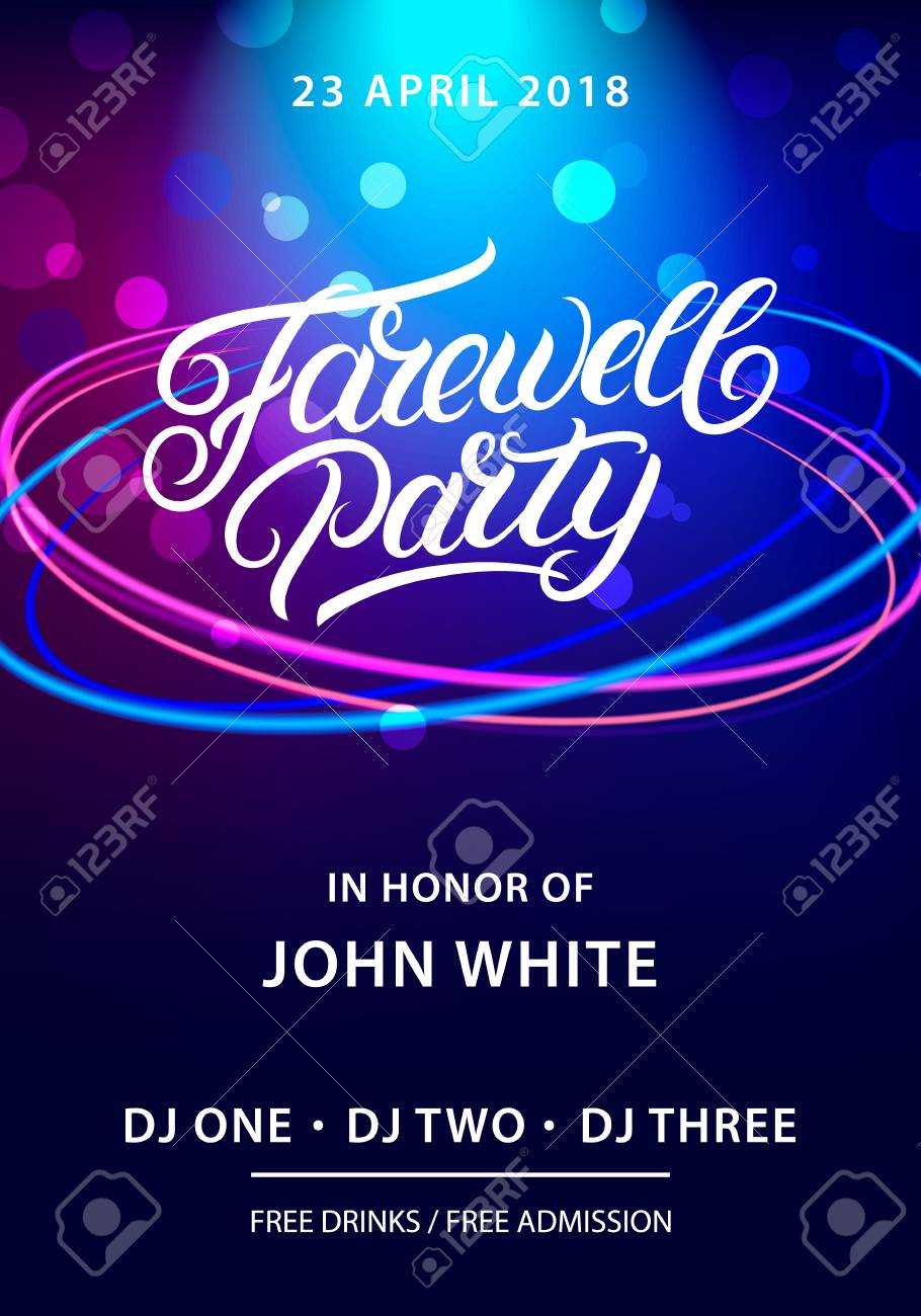 Farewell Party Hand Written Lettering. Invitation Card, Poster,.. Pertaining To Farewell Invitation Card Template