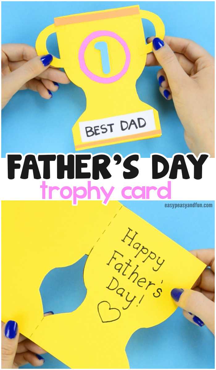 Father's Day Trophy Card – With Printable Trophy Template In Fathers Day Card Template