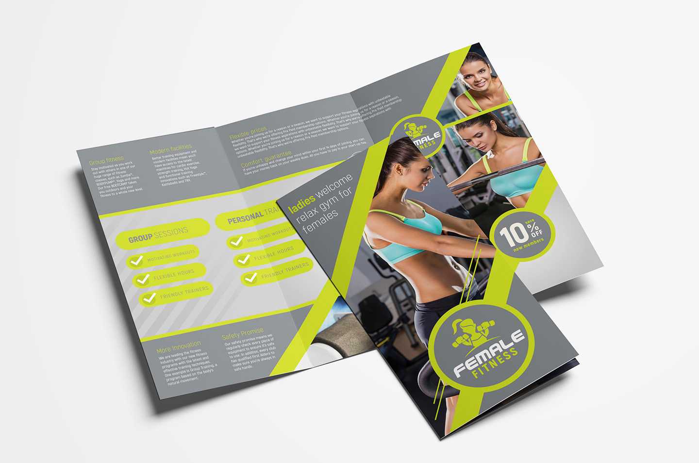 Female Fitness Tri Fold Brochure Template In Psd, Ai & Vector Intended For Welcome Brochure Template