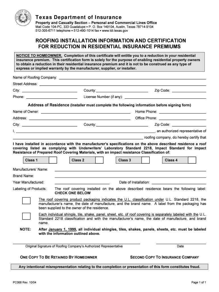 Fillable Hail Resistan Roof Certificate – Fill Online Pertaining To Roof Certification Template