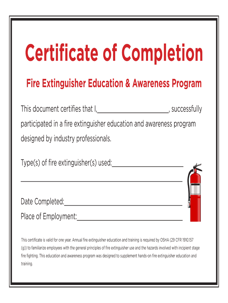 Fire Extinguisher Certificate Template - Fill Online Inside Fire Extinguisher Certificate Template
