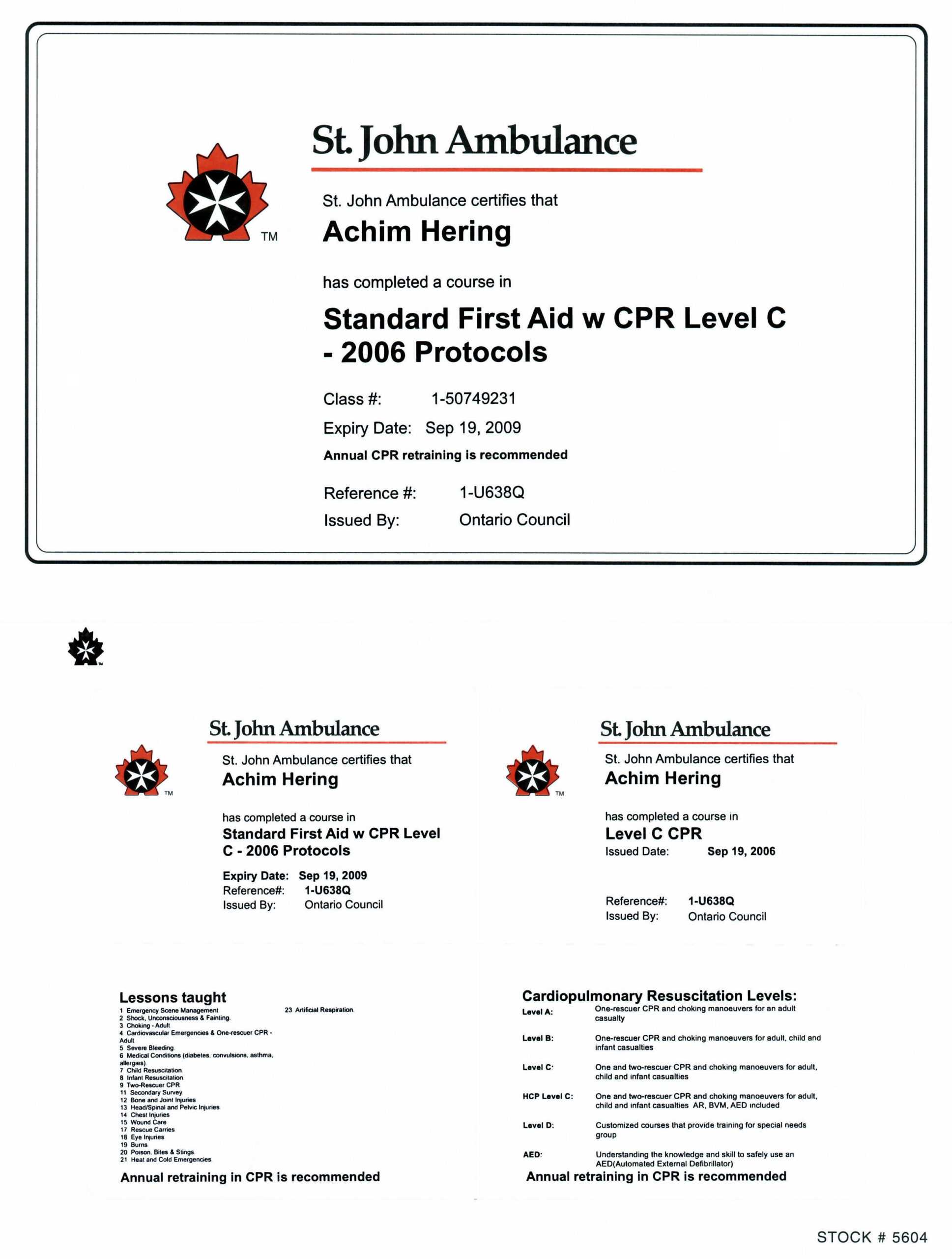 First Aid Training Certificate Template ] – First Aid At Within Cpr Card Template