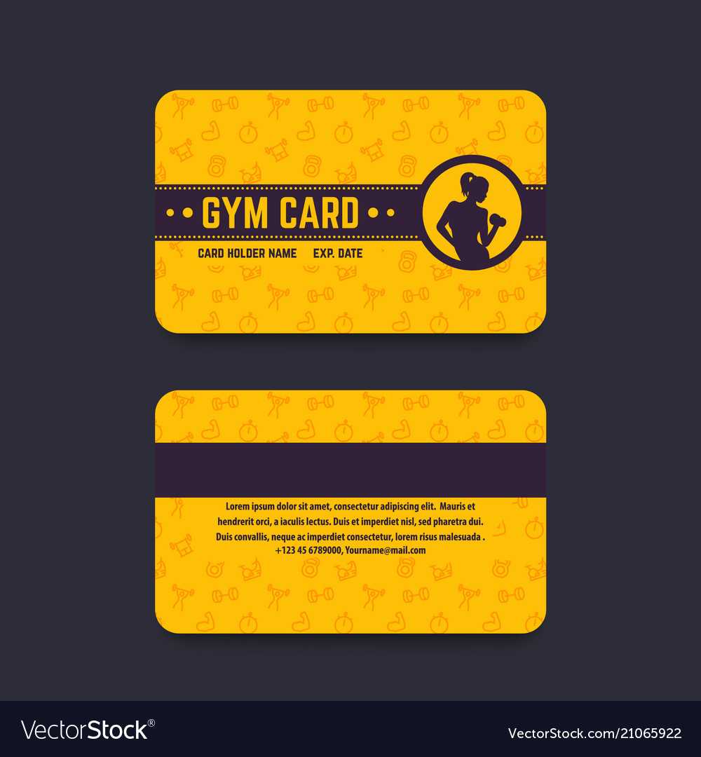 Fitness Club Gym Card Template In Gym Membership Card Template
