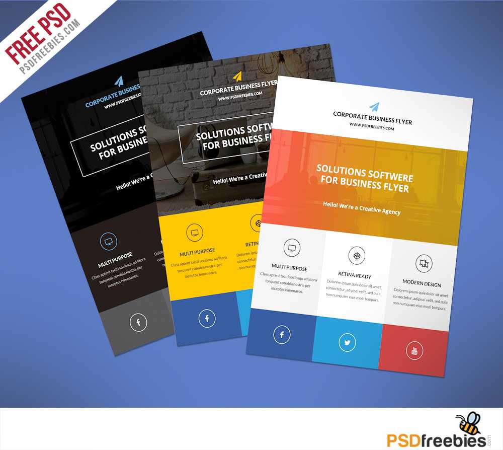 Flat Clean Corporate Business Flyer Free Psd | Psdfreebies Regarding Commercial Cleaning Brochure Templates