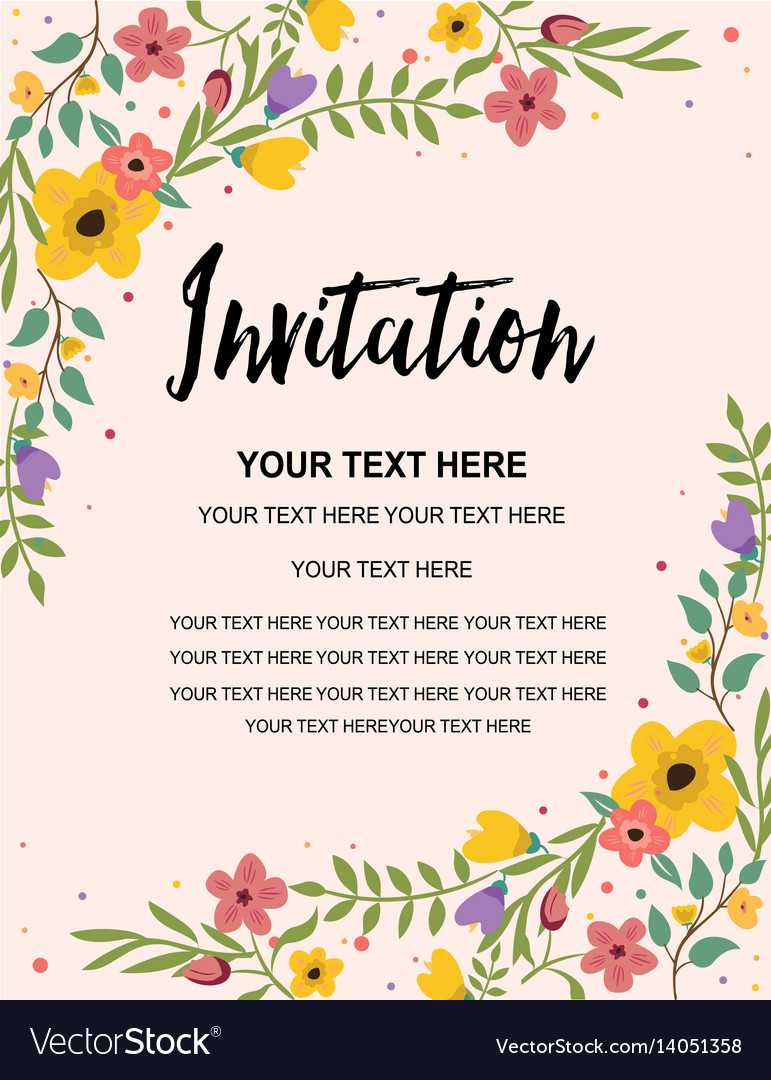 Floral Anniversary Party Invitation Card Template Throughout Template For Anniversary Card