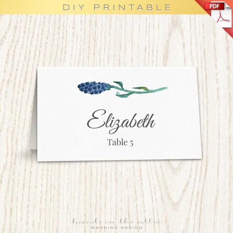 Floral Wedding Placecard Template, Printable Escort Cards Throughout Wedding Place Card Template Free Word