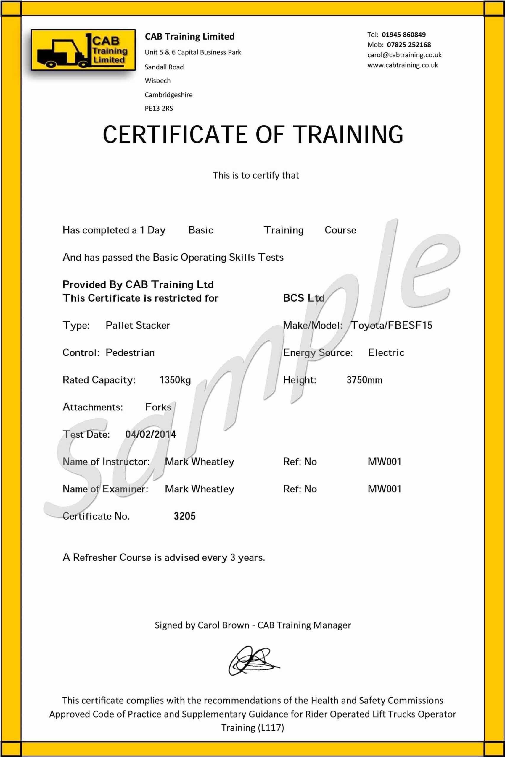 Forklift Operator Card Template - Carlynstudio With Forklift Certification Card Template