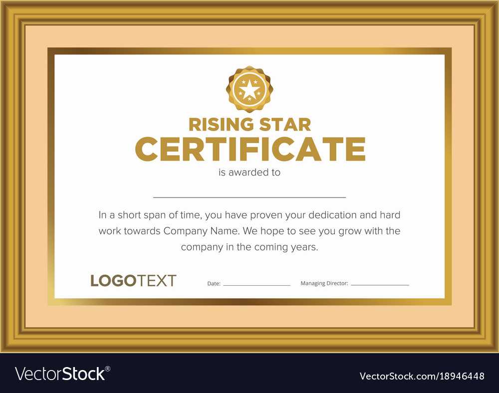 Framed Vintage Rising Star Certificate Within Star Performer Certificate Templates