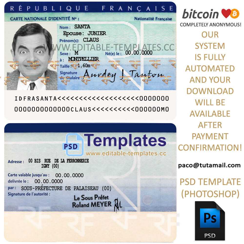 France Id Template Within French Id Card Template