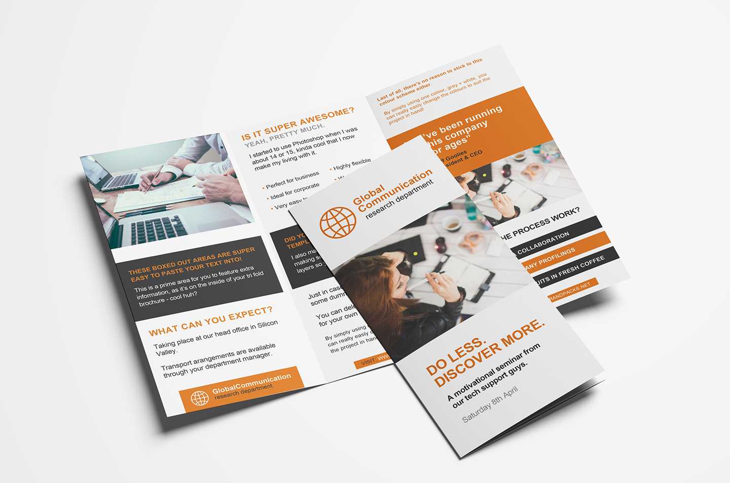 Free 3 Fold Brochure Template For Photoshop & Illustrator Throughout Card Folding Templates Free