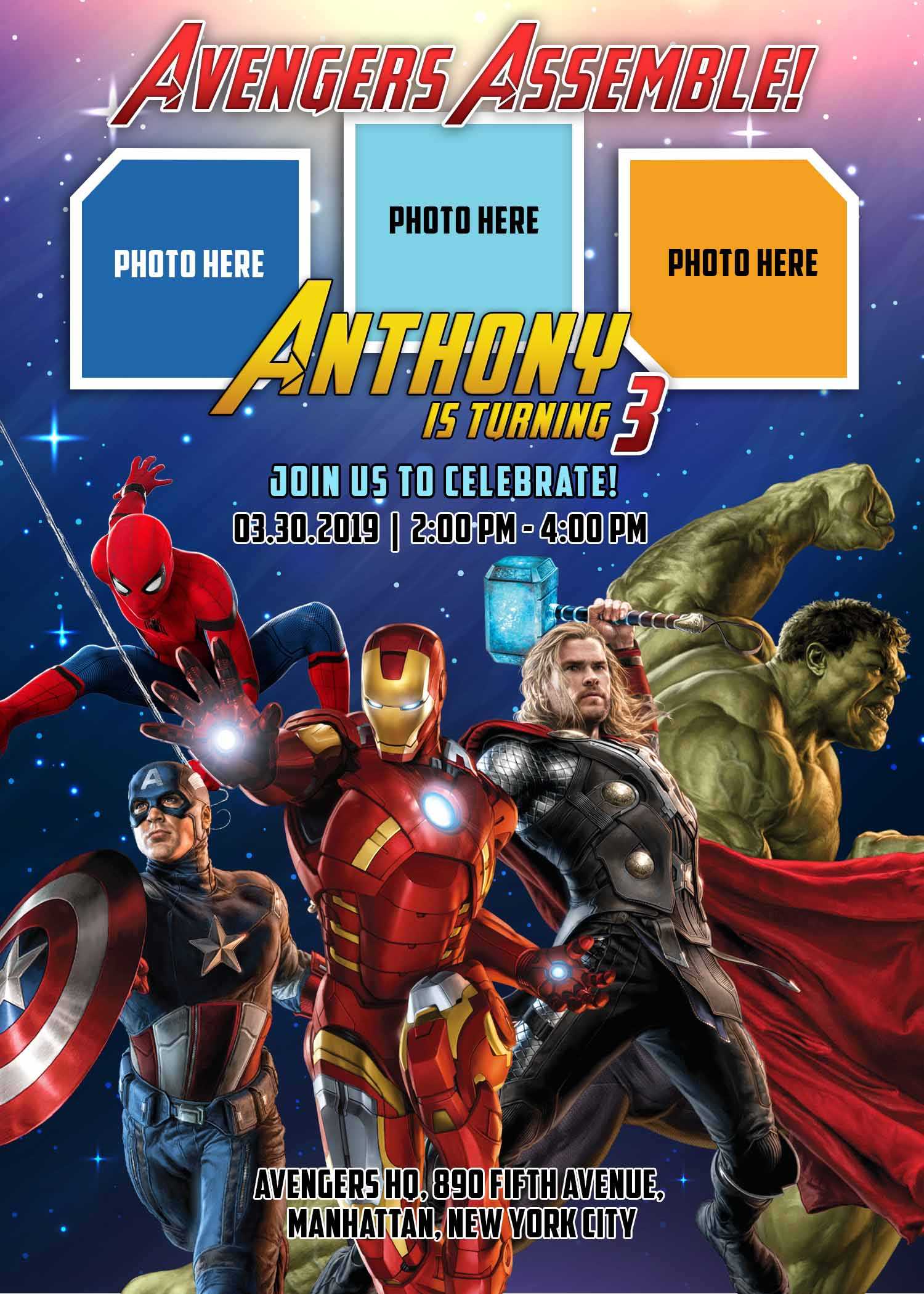 Free Avengers Invitation Templates – Milas In Avengers Birthday Card Template