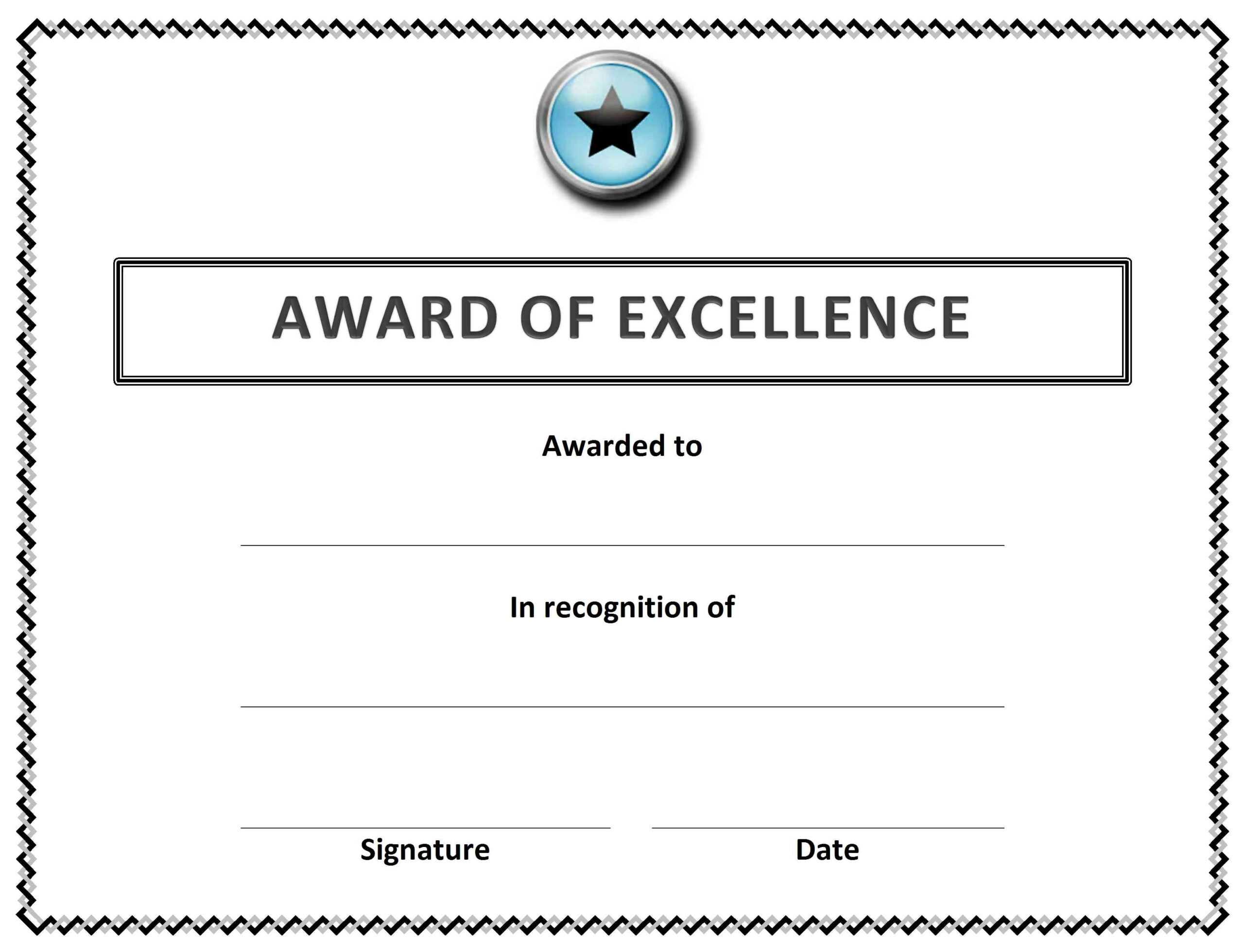 Free Award Templates – Milas.westernscandinavia Throughout Free Printable Certificate Of Achievement Template