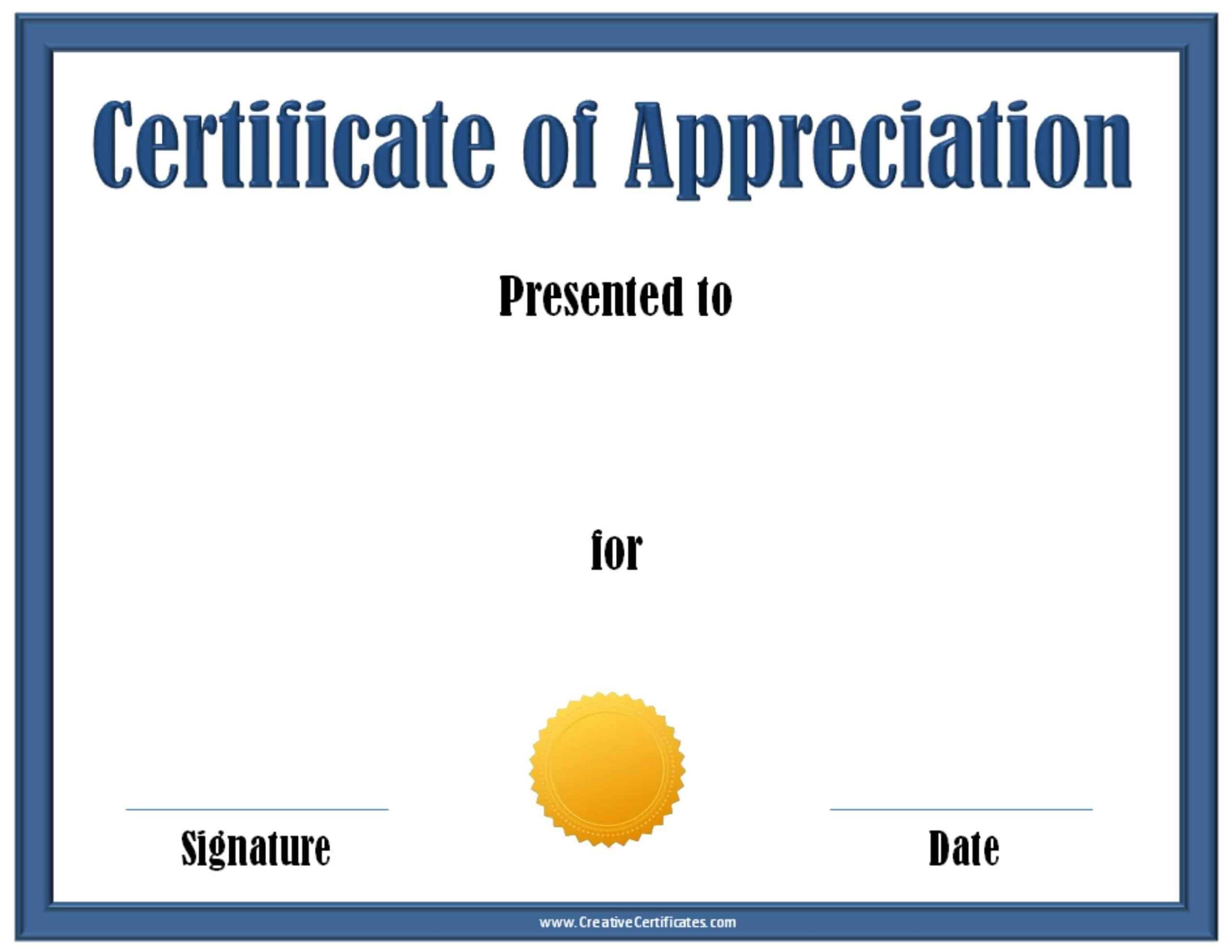 Free Certificate Of Appreciation Template | Customize Online Intended For Certificates Of Appreciation Template