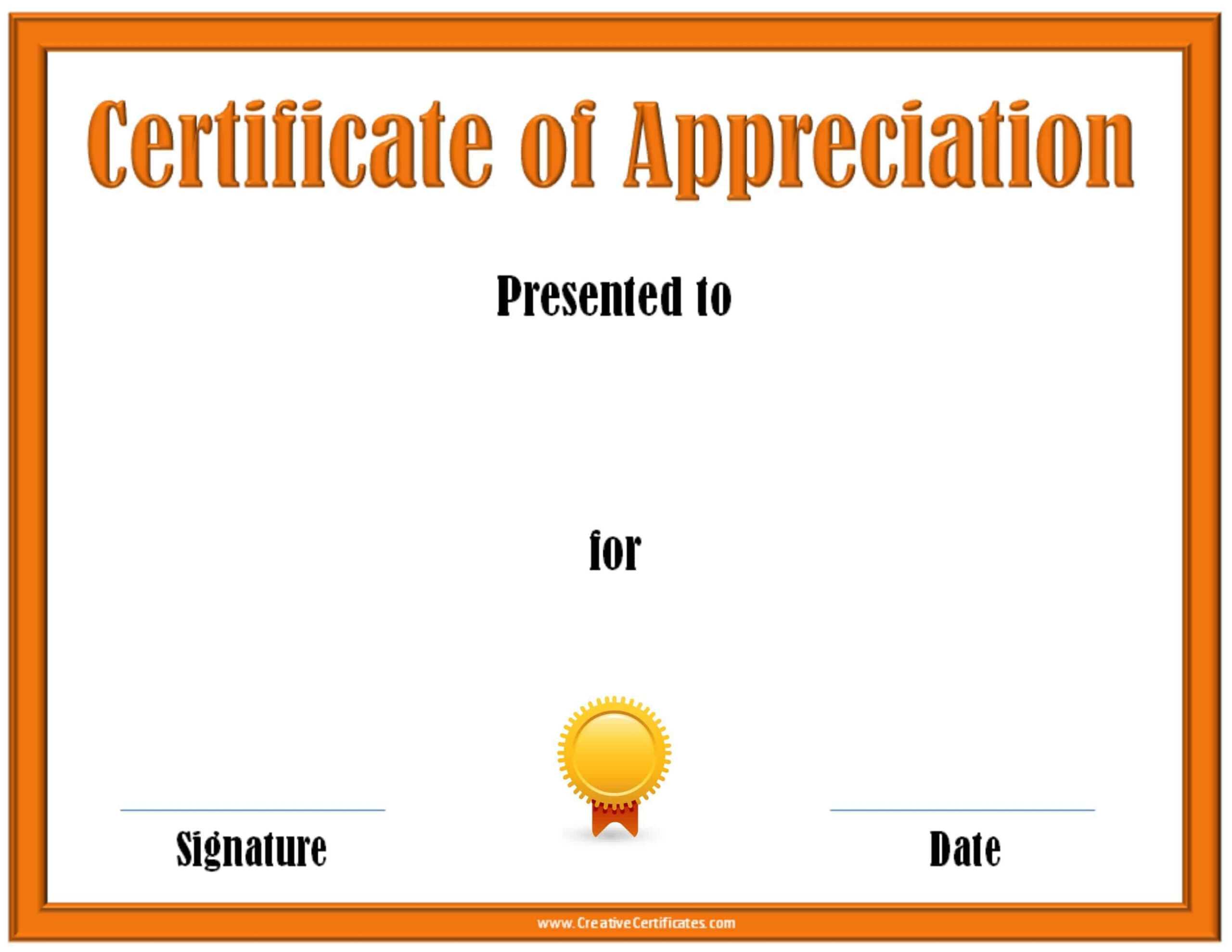 Free Certificate Of Appreciation Template | Customize Online Within Volunteer Award Certificate Template