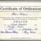 Free Certification: Free Ordination Certificate Within Ordination Certificate Templates