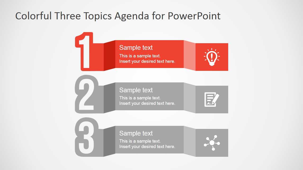 Free Colorful Three Topics Agenda For Powerpoint Regarding Powerpoint Replace Template