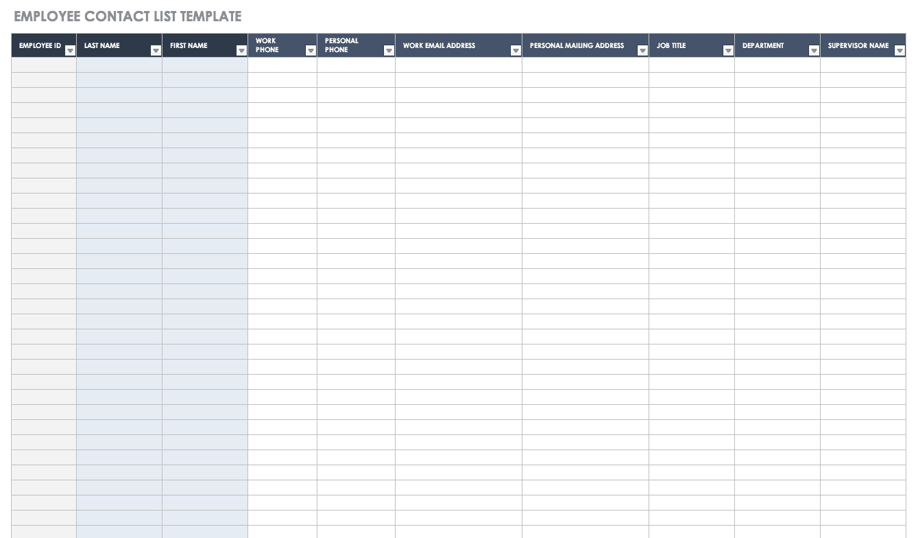 Free Contact List Templates | Smartsheet In Index Card Template Google Docs