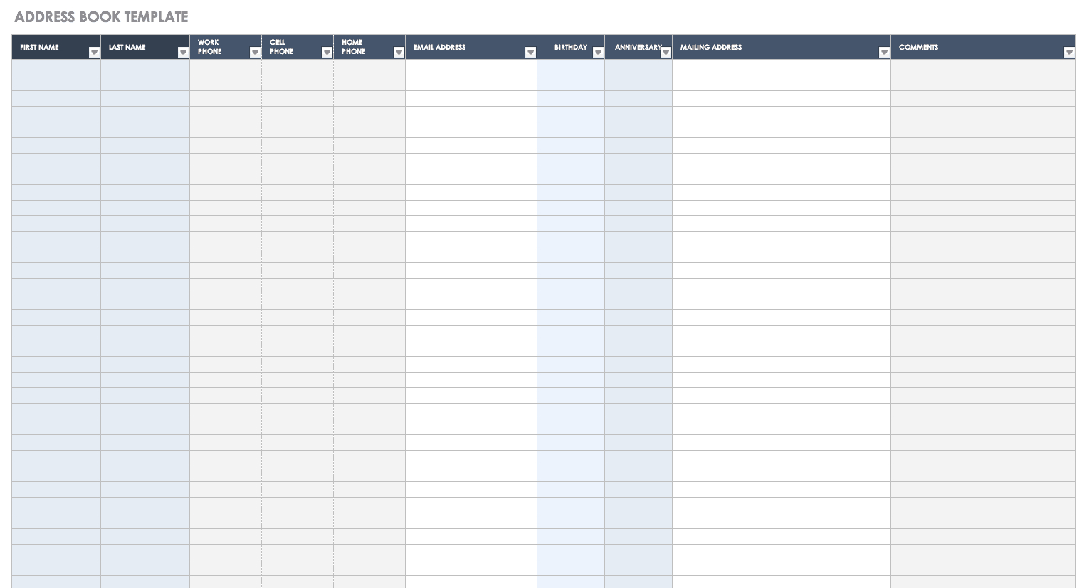 Free Contact List Templates | Smartsheet Intended For In Case Of Emergency Card Template