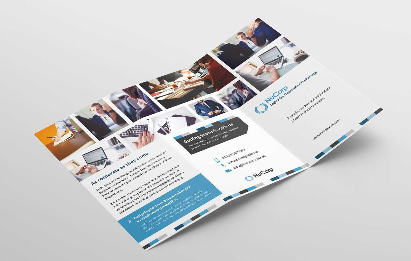 Free Corporate Trifold Brochure Template In Psd, Ai & Vector For Pop Up Brochure Template