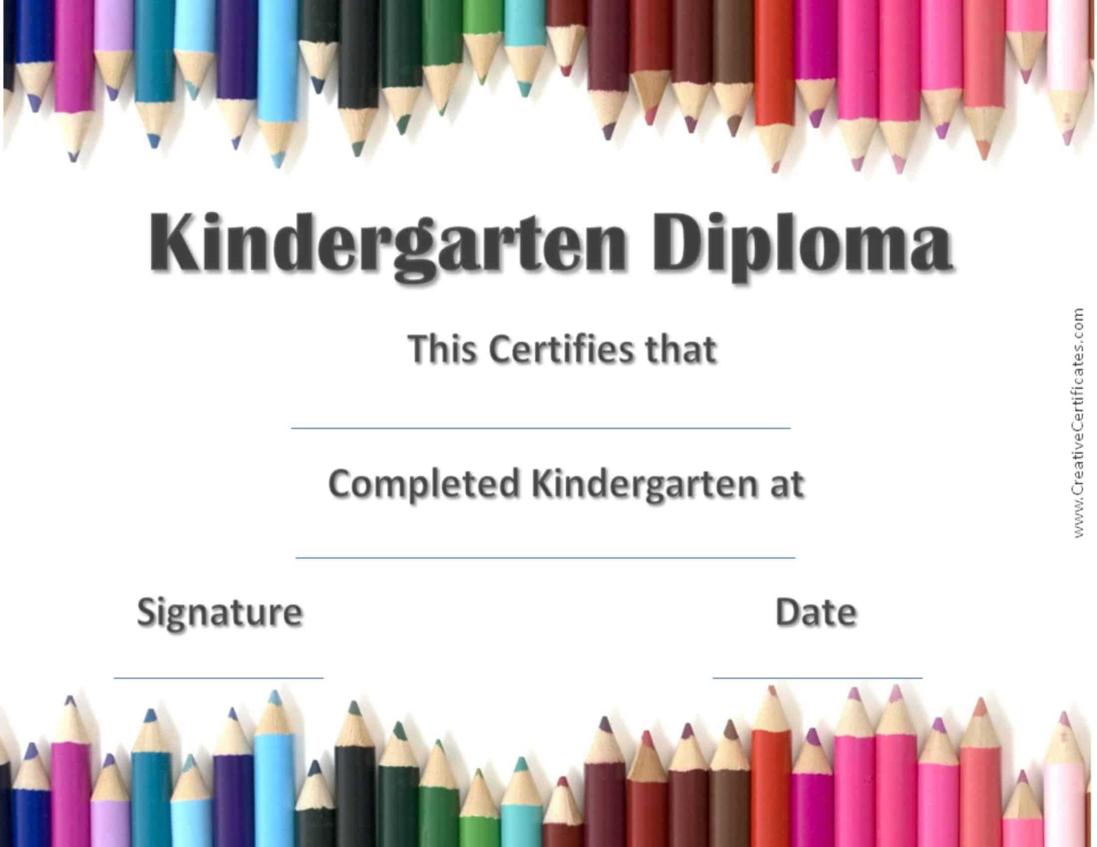 Free Custom Kindergarten Graduation Certificates Throughout Preschool Graduation Certificate Template Free