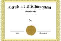 Free Customizable Certificate Of Achievement with Blank Certificate Of Achievement Template