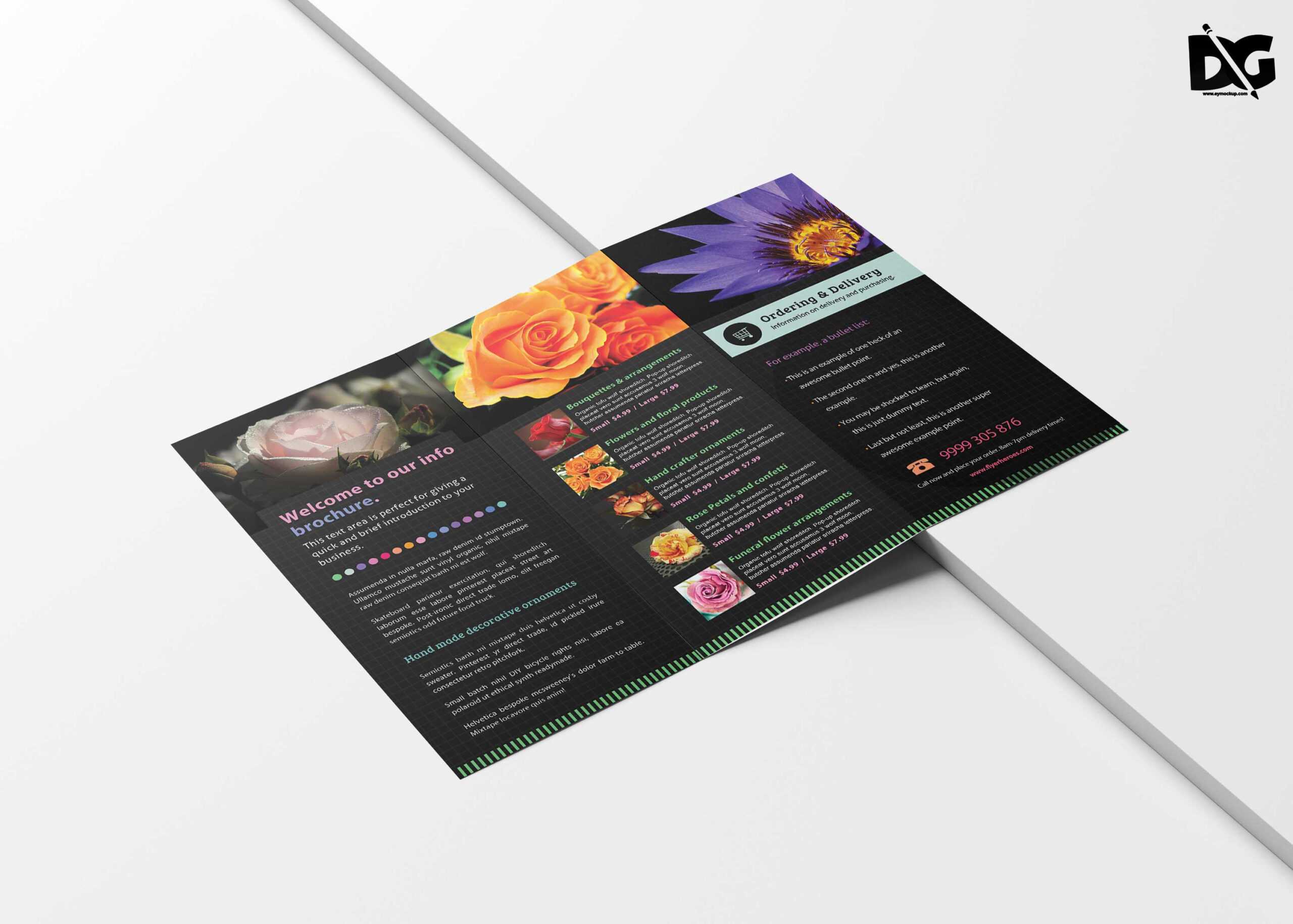 Free Download Psd Flower Shop Brochure Templates | Free Psd For Pop Up Brochure Template