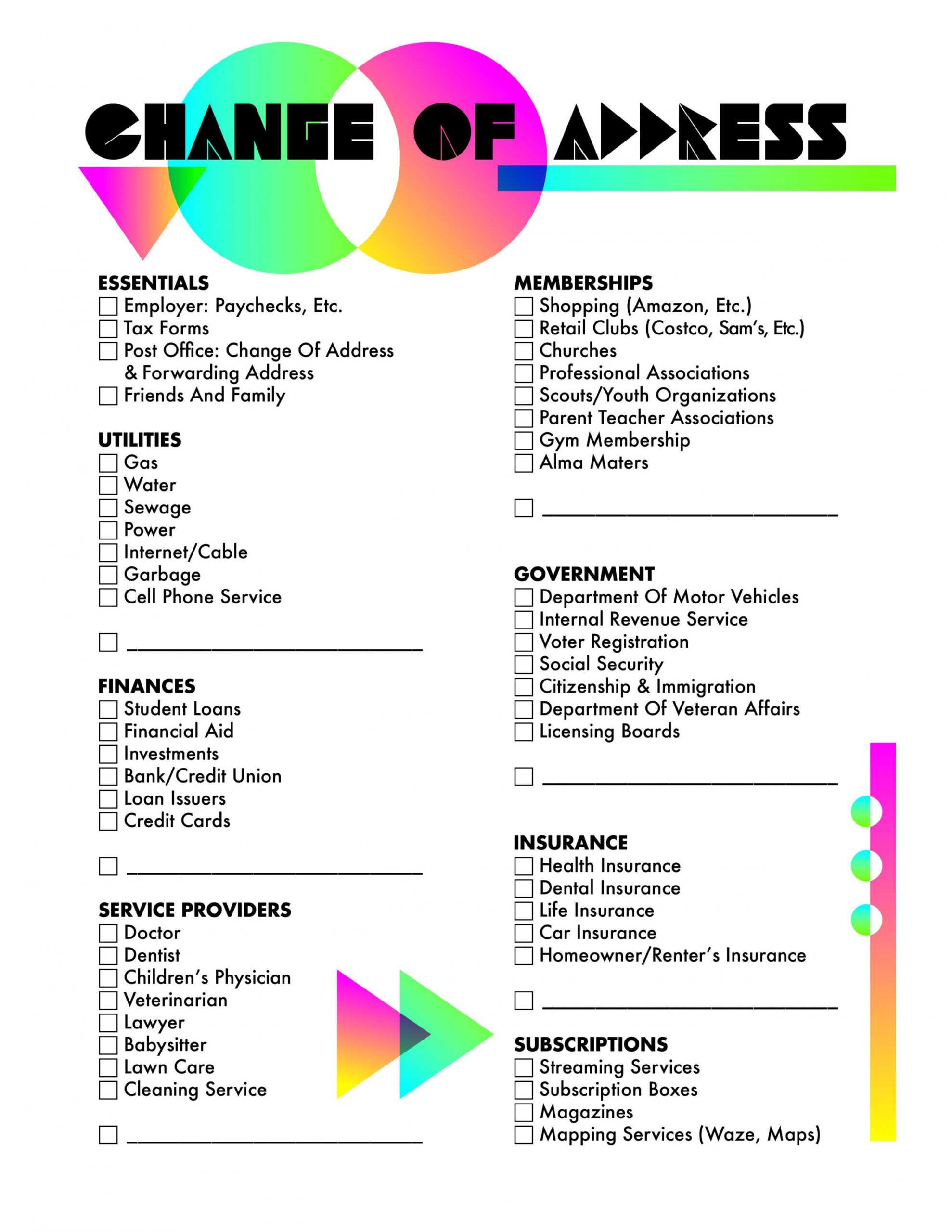 Free Free Moving Checklist Printable This Change Of Address With Free Moving House Cards Templates